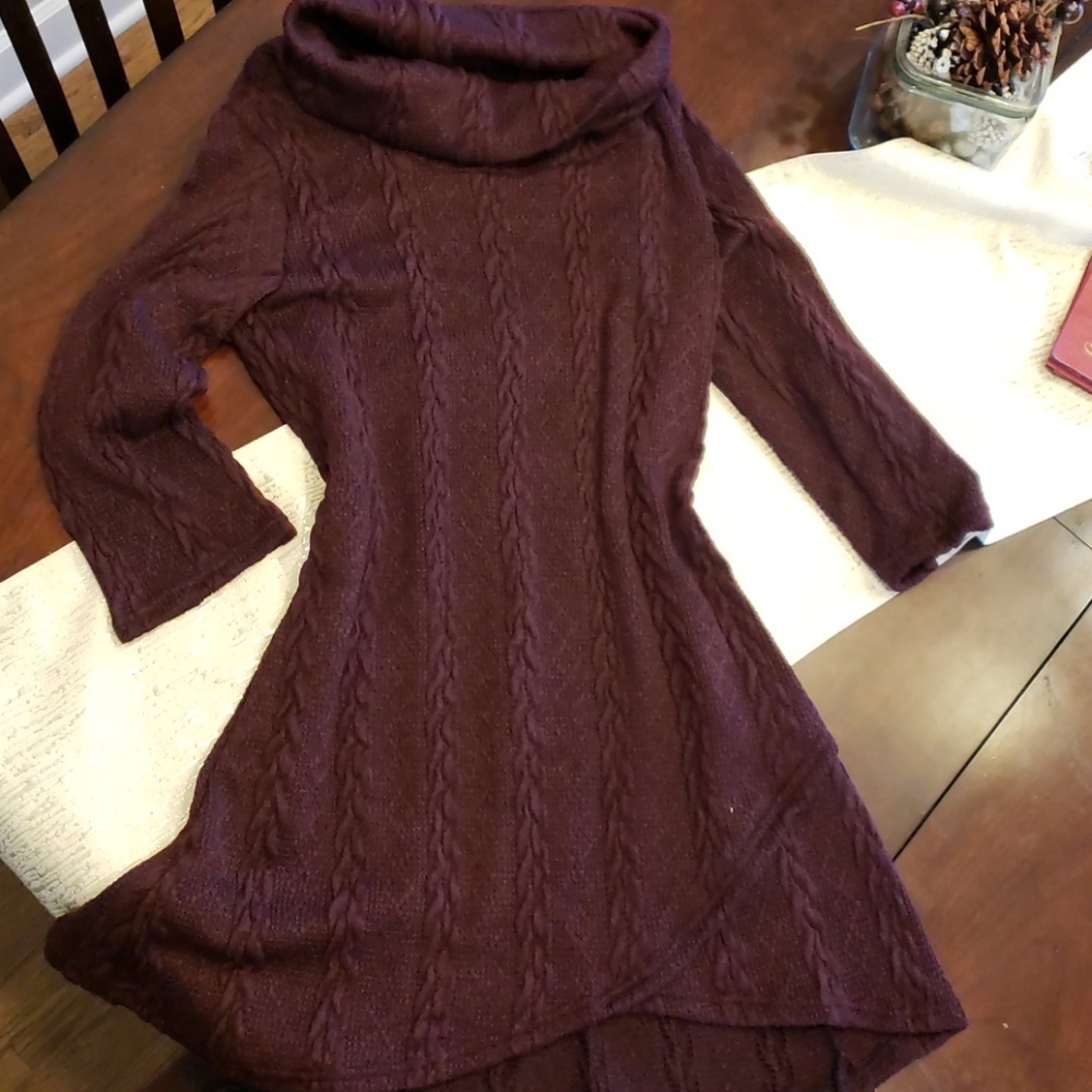 Cowl neck sweater tunic